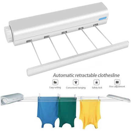 Retractable Clothesline With 5-Lines Wall Mounted Clothes Dryer Line Bathroom Invisible Clothesline Space Saving Drying Hanger