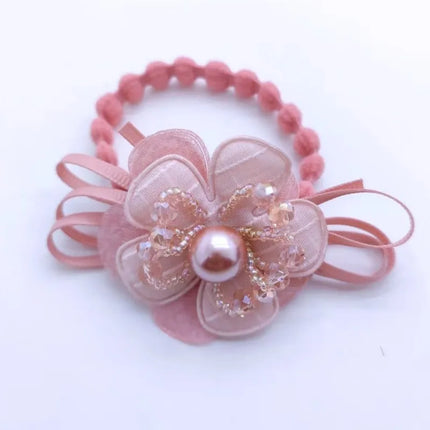 Bow Hair Fantaisie Tie  Elastic Hair Bands  Yarn Silk Flower  Headdress Elastique Cheveux Fille for Hair Accessories Woman