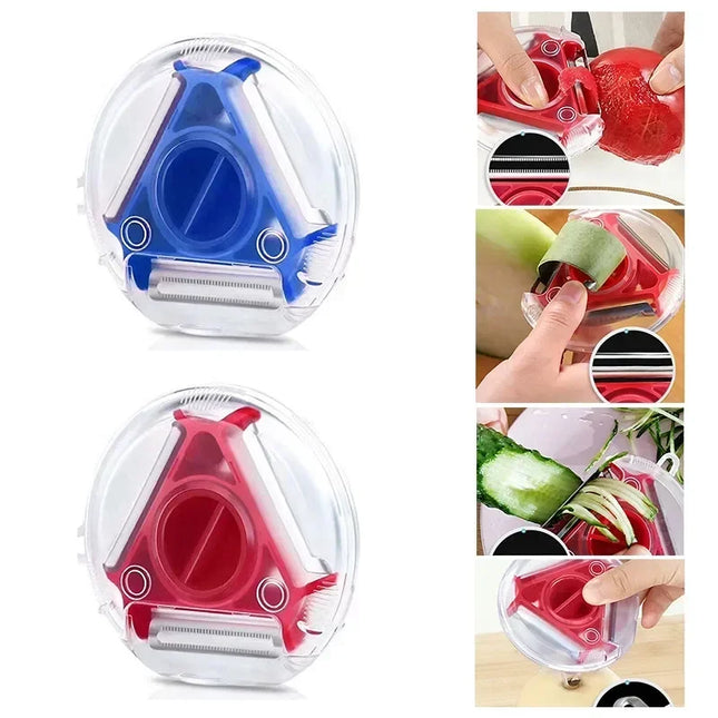 New 3 in 1 Magic Trio Peeler Set Slicer Shredder Peeler Julienne Cutter Multi Peel Blade Zesters Grater Kitchen Tool Accessories