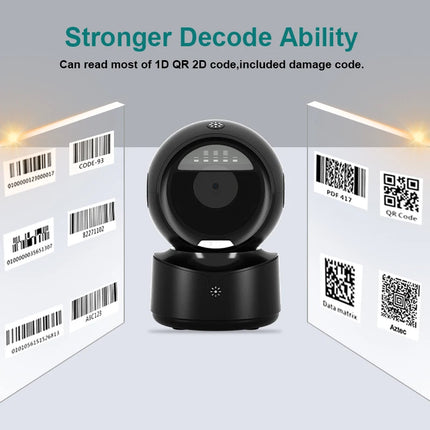 NETUM Desktop 2D QR Barcode Scanner, A5 Hands-Free Omnidirectional USB Big Barcode Reader 1D QR Screen Barcodes Scanning