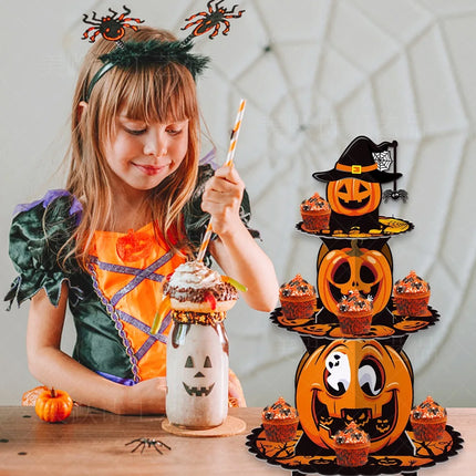 Halloween Theme Cupcake Stand Cardboard Cupcake Holder Kids Horror Party Decoration Halloween Party Supplies