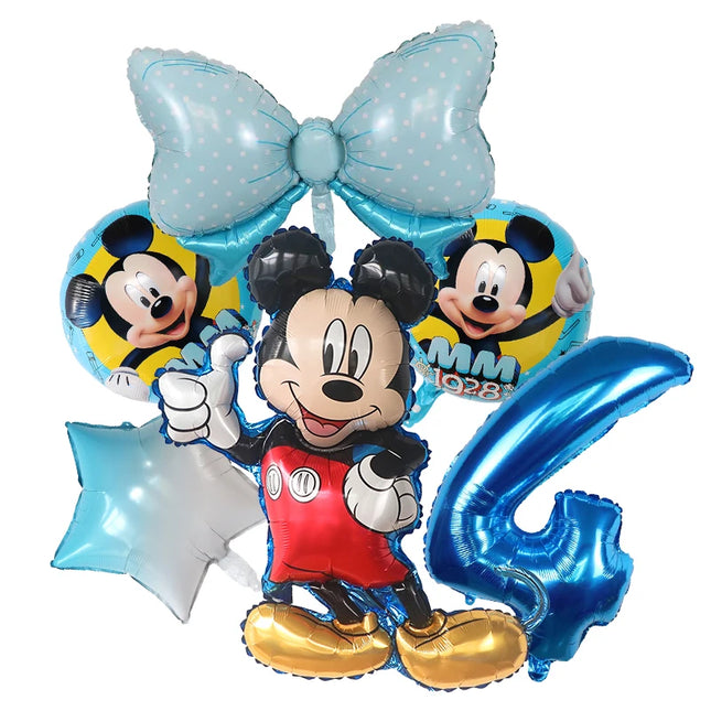 1set Disney Mickey Minnie Mouse Boys Girl Birthday Party Decor Kids Toys Ballon 1 2 3 4 5 6 7st Baby Shower Supplies Air Globos