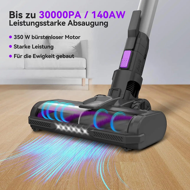 INSE S10 Cordless Vacuum Cleaner 30KPa，Foldable Stick Vacuum Cleaner Cordless Bagless,50 Minutes Running Time,for pet Hair