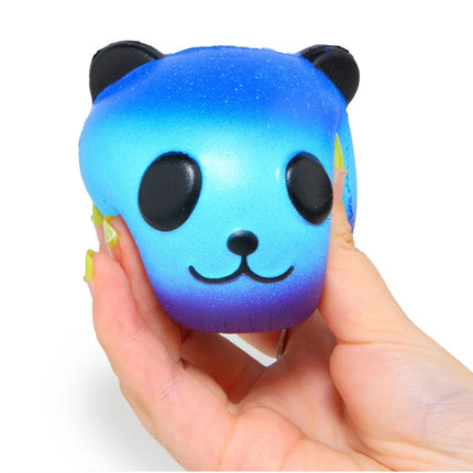 Jumbo Squishy Colorful Galaxy Panda Cute Slow Rising Stress Reliever Soft Squeeze Toy PU Bread Scented Xmas Fun Gift for Kid