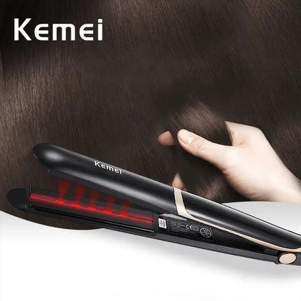 Kemei Electric Hair Straightener KM-2219 Wholesale Good Price Hair Iron With Infrared Ray Hair Straightener And Curler