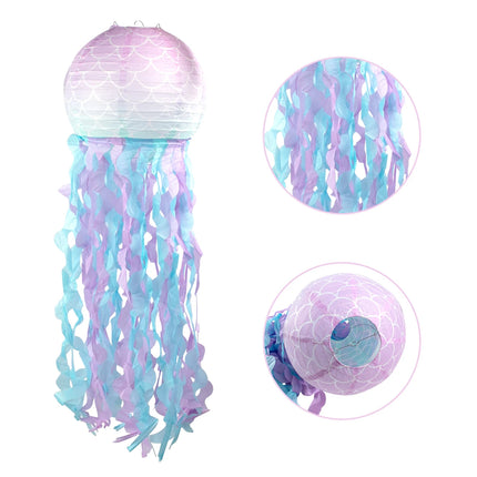 Jelly Fish Paper Lanterns Pink Purple Blue Hanging Lantern Under The Sea Ocean Grils Mermaid Birthday Party Decorations Supplies