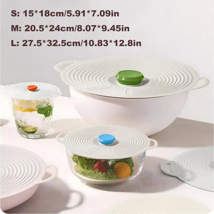 Silicone Fresh-keeping Lid Anti-spill Lid Dust-proof And Leak-proof Lid Kitchen Gadget Pot Lid Tableware Pot Lid Oil Cover Home