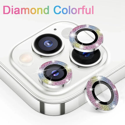 Camera Lens Protector For iPhone 11 12 13 Pro Max Mini 14 15 Pro Max Diamond Metal Protective Glass For iPhone 14 15 Plus Lens