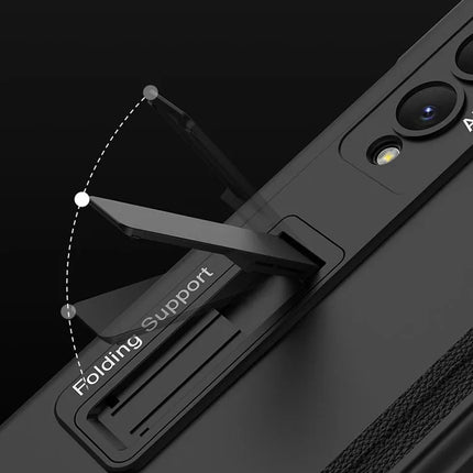 Case For Samsung Galaxy Z Fold 6 5 4 3 2 5G Magnetic Adsorption Hinge Protection Phone Cover Kickstand Hard Plastic Magnet Case