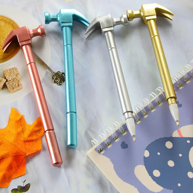 24/60 Pcs Creative Hammer Shape Gel Pens set Cute Horn Hammer Student Water Pen Fun Decompression Stationery Office Accessories