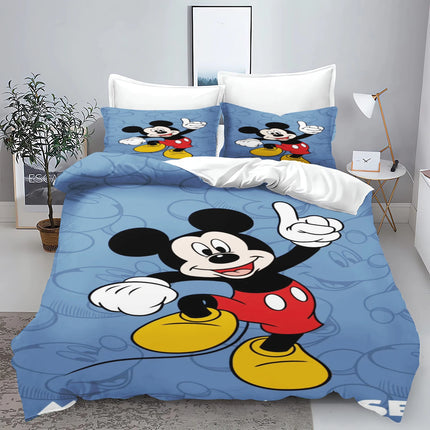 Mickey  Cute Printed Cartoon Quilt Duvet Cover Set Bedding Twin 3-Piece 1 3D Children'S