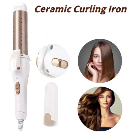 Electric Ceramic Curling Iron 2 in 1 Hair Curler Straightener Curls Wand Ceramic Curling Iron Fast Heating Hair Styling Tools