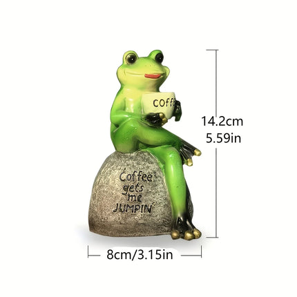 1pc resin patio lawn decoration desktop balcony home furnishings cartoon animal frog statue garden