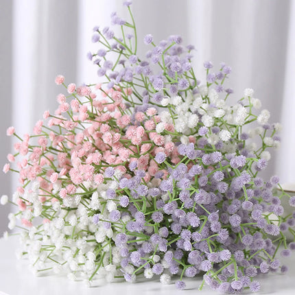 108Heads 63cm Babies Breath Artificial Flowers Plastic Gypsophila DIY Floral Bouquets For Handmade Wedding Party Home Decoration