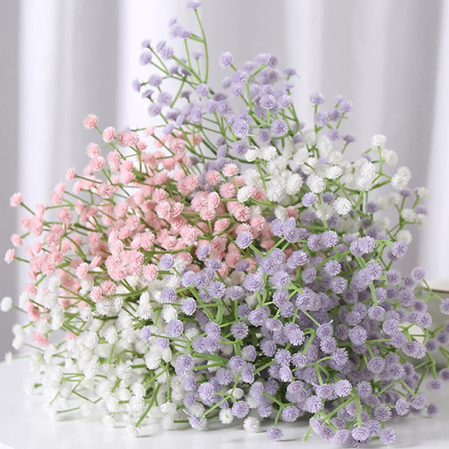 108Heads 63cm Babies Breath Artificial Flowers Plastic Gypsophila DIY Floral Bouquets For Handmade Wedding Party Home Decoration