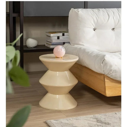 Plastic Coffee Table - Modern Side End Table for Living Room, Sofa, Hallway, Balcony - Durable Plastic Nightstand Foot stool