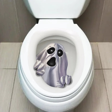 Halloween Toilet Lid Sticker DIY 3D Horrible Wall Decals For Home Bathroom Scream Bloody Decor Dark Halloween Party Decoration