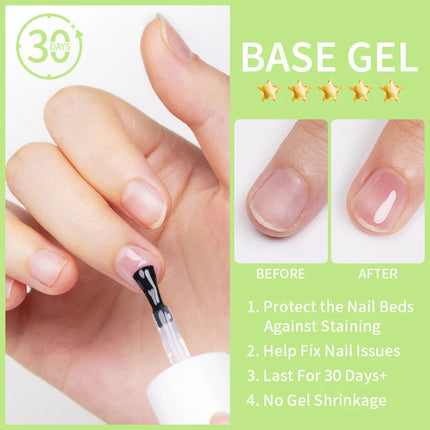 BOZLIN 15ML Ace Gel 9-in-1 Nail Glue Gel Nail Polish Thickness Transparent Semi Permanent  Function UV Gel Soak Off Nail Art