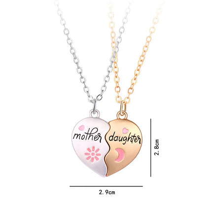 Luoluo&baby 2Pcs/set Mother and Daughter Parent Child Magnet Necklace for Children Birthday Party Gifts Jewelry Set