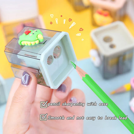 1PC Mini Cute Cartoon Two Hole Sharpener Pencil Kawaii Stationery Sharpener Student Supplies