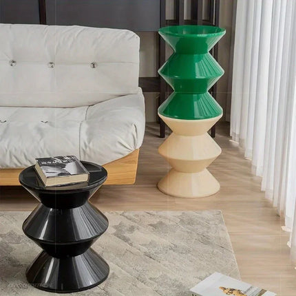 Plastic Coffee Table - Modern Side End Table for Living Room, Sofa, Hallway, Balcony - Durable Plastic Nightstand Foot stool