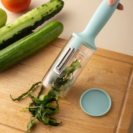 1 Piece Stainless Steel Peeler with Container, Storage Peeler Knife Double Sided Fish Scaler Suitable for Fruits and Vegetables