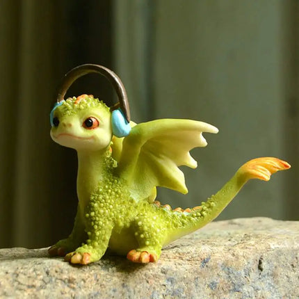 Mini Cute Dragon Ornament Resin Miniature Statue Garden Succulents Crafts For Home Bedroom Teen Room Decoration Creative cute