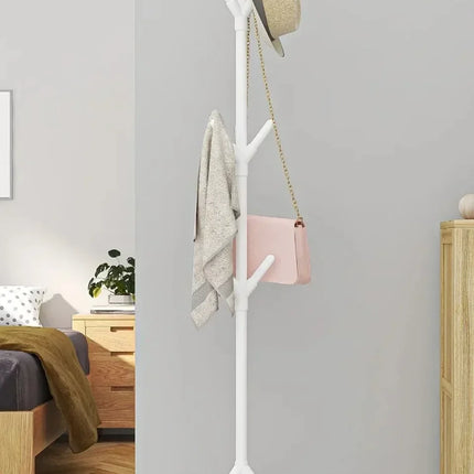 Clothes and Hats Rack Floor To Floor Bedroom Coat Hook Bedroom Vertical Tree Branch Shape Holder Hat Scarf Handbag Storage Hange