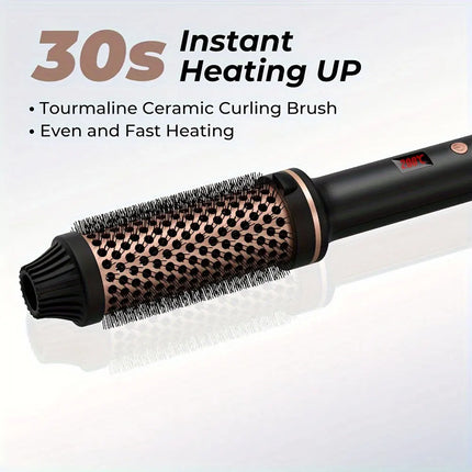 3 In 1 Ionic Hair Curler Straightener Professional Curling Iron Heated Hair Styling Brush Anti-Scald Thermal Brush Curl Wand