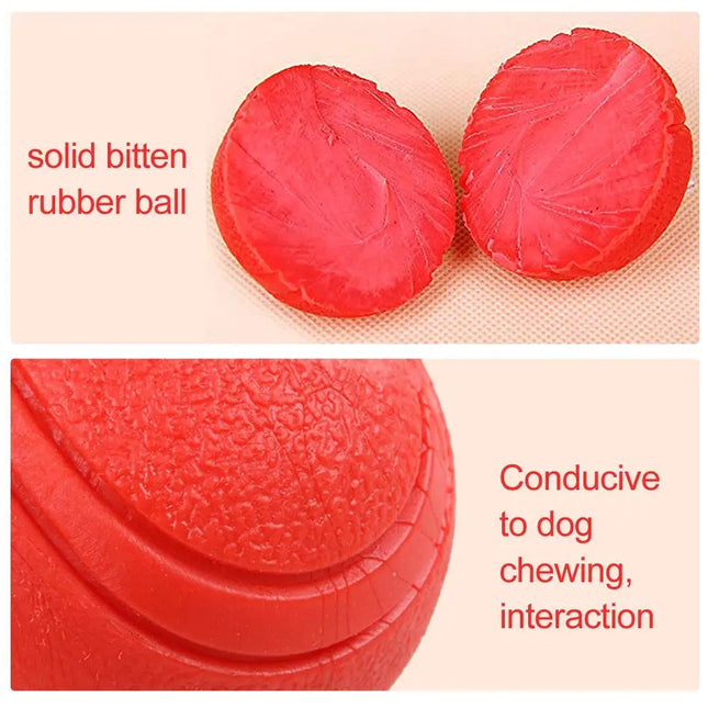 HOOPET Dog Toy Rubber Ball Bite-resistant Ball Toy for Dogs Puppy Teddy Pitbull Red Color Solid Ball S-XL Pet Supplies