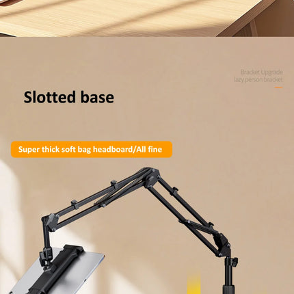 OUTMIX Bed Tablet Stand for 4-12.9 inches Phone Tablet Lazy Arm Bed Desk Tablet Mount Telescopic Support for iPad Mini Free Clip