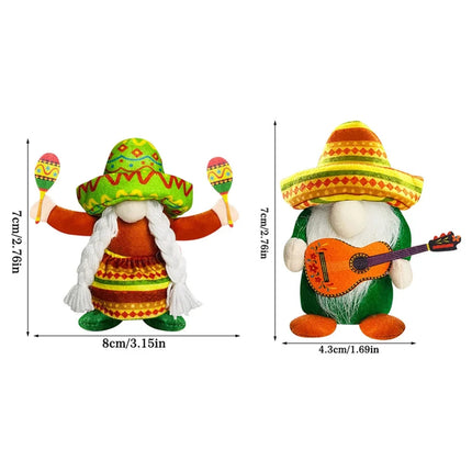 Fiesta Gnome Cinco De Mayo Faceless Doll Tomte For Mexican Taco Tuesday Summer Home Kitchen Tiered Tray Decorations