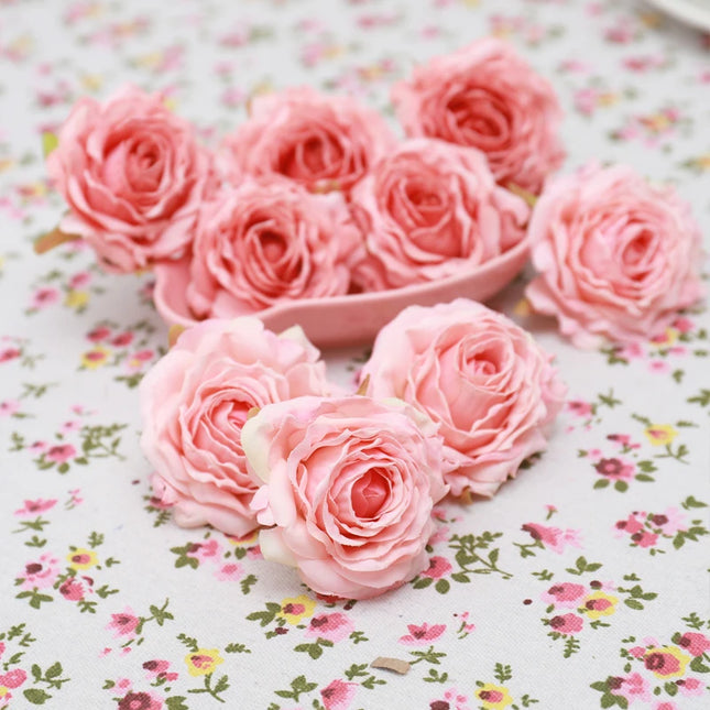 5pc Artificial Flowers Rose Silk High Quality For Christmas Wedding Home Decoration Birthday Party Fake Flower Cutting Craft DIY