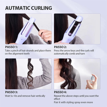 Tinsol 2 in 1 Automatic Hair Curler 32MM Auto Rotating Ceramic Hair Roller Professional Curling Iron Curling Wand Hair Waver