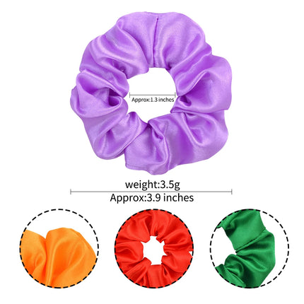 3.9 inch Women Silk Scrunchie Elastic Handmade Multicolor  Hair Band Ponytail Holder Headband Hair Accessories