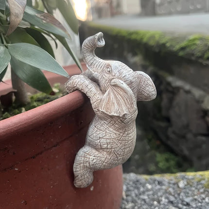 1pc Elephant Hanging Flower Pot - Charming Balcony & Garden Decor, Adorable Animal Sculpture, Ideal Gift for Elephant Lovers