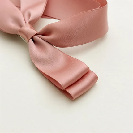 Women Elegant Bow Ribbon Hair Clip Fashion Solid Satin Spring Clip Simple Bowknot Hairpins Barrettes Hair Accessories for Girls