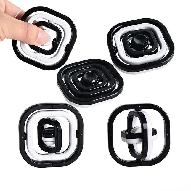 Round/Square 3D Finger Spinner Infinite Flip Gyro Toy Autism Stress Relief ADHD Children Hand Top Kids Child Adult Sensory Gifts