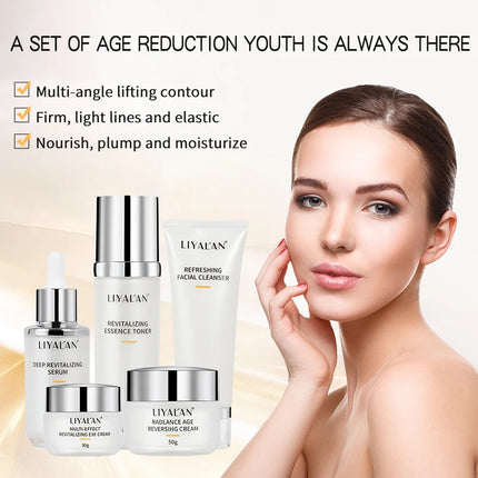 Rejuvenating Skin Care Set Anti Aging Reduce Wrinkle Eye Cream Face Firming Lifting Serum Freckle Whitening Skincare Facial Kit