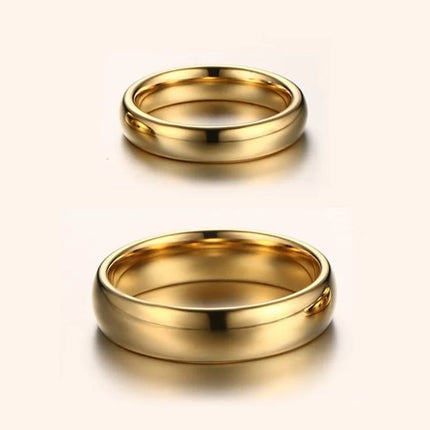 Fashion Luxury Golden Engagement Wedding Ring Couple Ring Simple Fashion Style Fine Jewelry Anniversary Gift Men and Women Ring