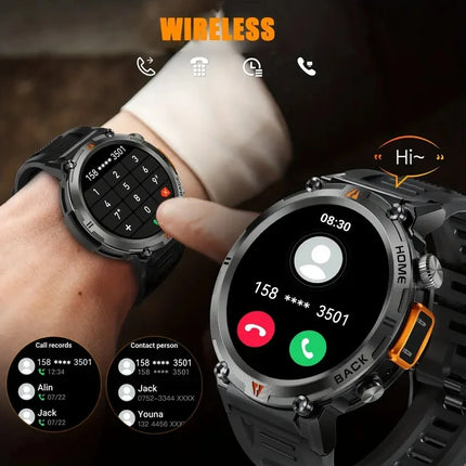 2024 New Smart Watch Men Military Sports Fitness Tracker Blood Pressure Waterproof Watches Bluetooth Call Smartwatch For Woman