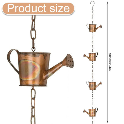 240cm Metal Rain Chain Hanging Birds/Kettle Decorative Rain Catcher for Home Outdoor Garden Gutter Roof Downspout Tool New