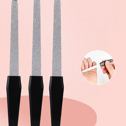 3-Piece Professional Double-Sided Nail Files - Perfect for Home & Salon Manicure & Pedicure!