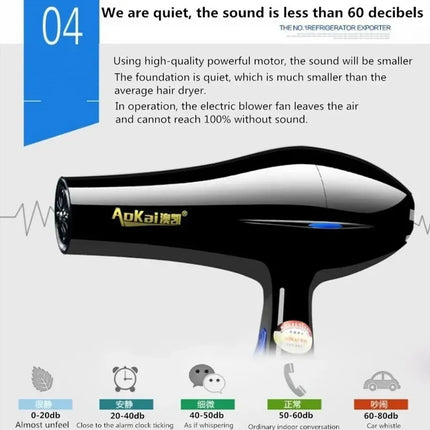 Professional Powerful Hair Dryer Fast Styling Blow Dryer Hot And Cold Adjustment Air Dryer Nozzle For Barber Salon Tools