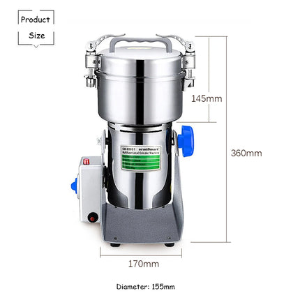 800g Swing Type Grains Herbal Powder Miller Dry Food Grinder Machine High Speed Intelligent Spices Cereals Crusher