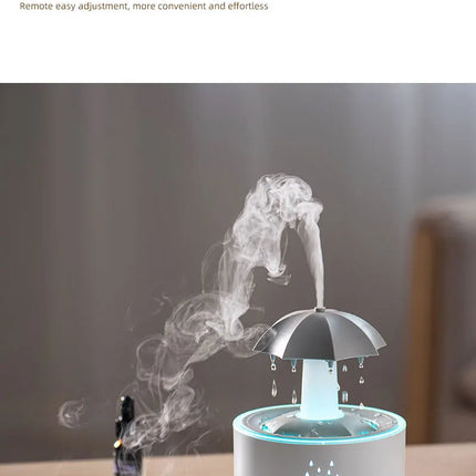 New Creative Rotating Raindrop Aromatherapy Machine Rain Cloud Humidifier Heavy Fog Quantity Colorful Moving Head Humidifier