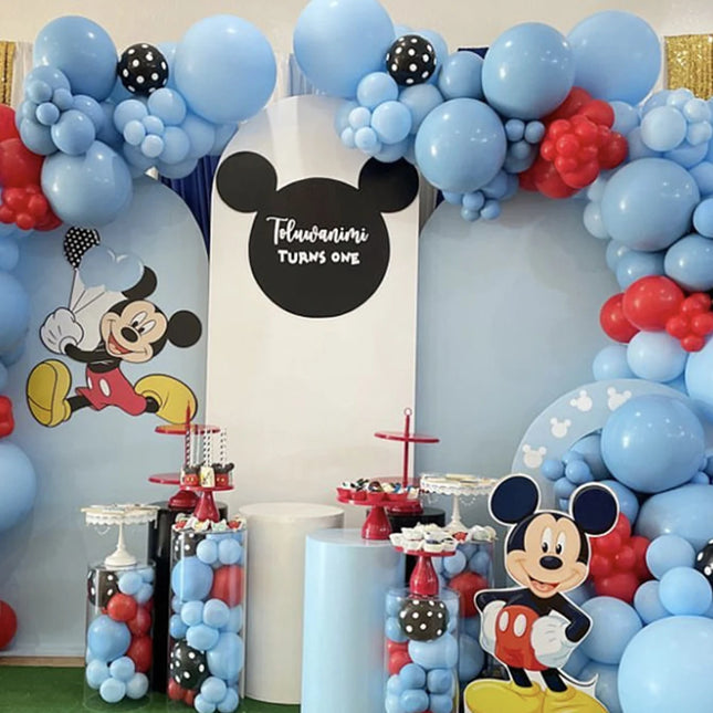 115pcs Disney Mickey Mouse Mickey Mickey themed Party balloons Blue latex balloon garland Arch Kit kid birthday party decoration