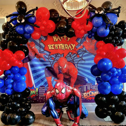 1set Spiderman Latex Balloons Hero Kids Toy Birthday Theme Party Decoration Baby Shower Garland Arch Kit Air Globos Supplies