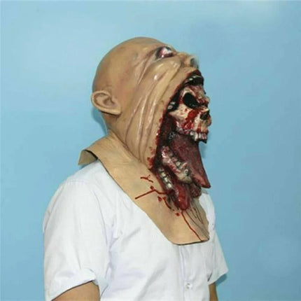 Spooky Halloween Zombie Mask - Latex Bloody Skull With Melted Face For Cosplay & Party Decorations Halloween Decorations