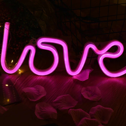 Love LED Neon Sign Light Glowing Valentine's Day Propose Festival Decoration Neon Lamp For Home Party Decor Adult  Gift